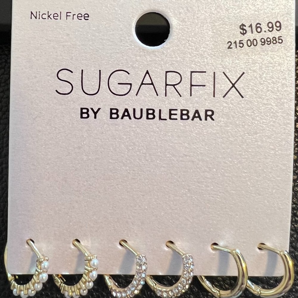 NWT SugarFix by Baublebar 3 pack earrings